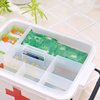 Levoberg Medicine Box Storage Box Organizer 2 Layers with Compartments Family Emergency Kit Storage Case 9.25"x6.49"x5.31"