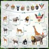 56Pieces Safari Animals Birthday Party Decorations Include Animals Birthday Banner Jungle Balloons Cupcake Toppers for Boys Girls Wild Jungle Theme Decorations Safari Theme birthday Decorations