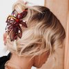 BARTOSI Flower Hair Claw Clips Gold Handmade Copper Wire Floral Hair Clip Rhinestone Beaded Claw Clips Thick Hair Hair Accessories for Women