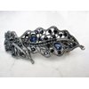 Generic Blue gray silver two leaf crystal hair clip barrette bridal hair clip