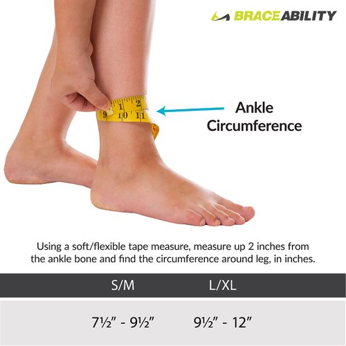 BraceAbility AFO Drop Foot Brace - Adjustable Dorsiflexion Soft Shoe Splint for Neuropathy Walking Exercise Assist, Gait Lifting Support, Charcot Marie Tooth (CMT) and Achilles Pain Treatment (S/M)