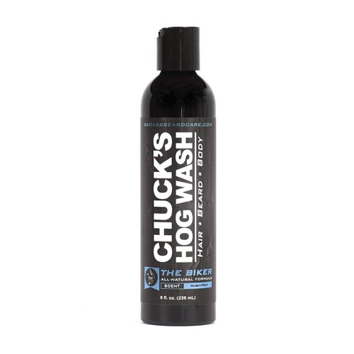 Chuck's Hog Wash - All Natural Beard and Body Wash - The Biker Scent, 8 oz - Leaves Your Beard Softer than its Ever Been and is Suitable for Daily Use