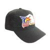 3D Emboridered Patriotic USA American Flag Flying Bird Design Baseball Cap Hat Visor (Black)