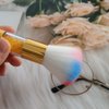 Colorful Nail Art Dust Remover Brush with Shiny Rhinestone Handle, Nail Brush Remover Cleaner for Acrylic UV Nail Gel Powder Makeup Foundation (Gold)