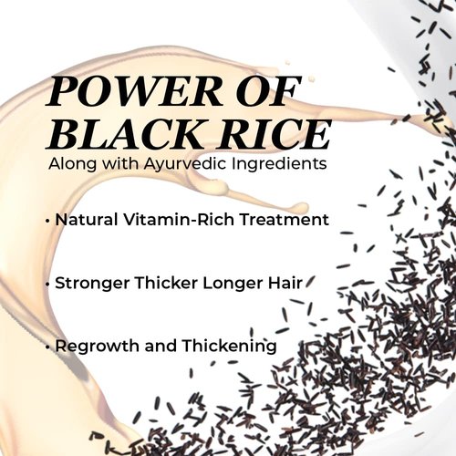 PERFECX - Black Rice Hair Oil 2 fl oz - for Scalp Treatment - 48 hours Herbal Infused Ayurvedic Natural Ingredients - Hair Strengthening and Growth Promotion