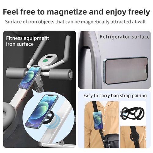 Rimyam Magnetic Phone Ring Holder for MagSafe 360°Rotation Finger Grip Stand Adjustable Cellphone Kickstand Mag Safe Accessories for iPhone 16/15/14/13/12 Series Black