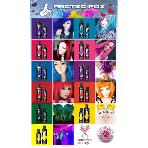 ARCTIC FOX Vegan and Cruelty-Free Semi-Permanent Hair Color Dye (4 Fl Oz, IRIS GREEN)