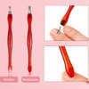 30 Pieces Nail Cuticle Knife Cuticle Trimmer Remover Pusher Stainless Steel Dead Skin Callus Removal Fork with Plastic Handle 4 Inch Nail Tool Nail Cleaner Tool for Fingernail and Toenail