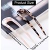 French Hair Forks Tortoise Shell French Hair Pins For Buns,5 Inch Cellulose Acetate U Shape Chignon Pin 2 Prong Hair Stick for Women,Pink/Tortoise Shell,2Pack