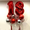 16th Birthday Balloons Red, 40 In Giant Digital Foil Number 1 and 6 Balloons with Confetti Balloons, Number 16 61 Balloons Self Inflating for Boys Girls Women Anniversary Party Decorations Supplies