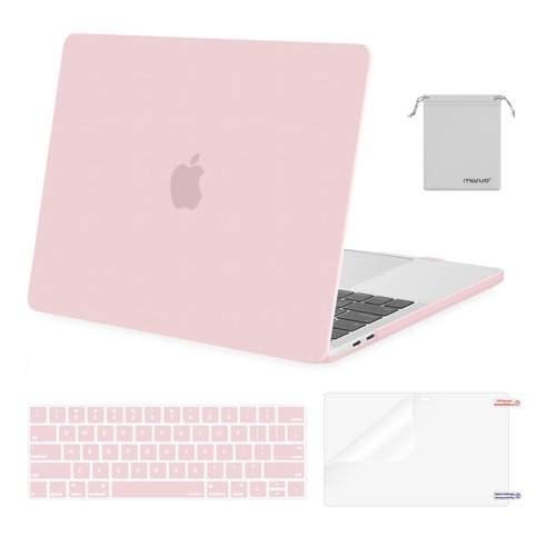 MOSISO Compatible with MacBook Pro 13 inch Case M2 2024, 2023, 2022-2016 A2338 M1 A2251 A2289 A2159 A1989 A1708 A1706, Plastic Hard Shell&Keyboard Cover&Screen Protector&Storage Bag, Rose Quartz