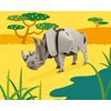 Build Your Own Moving White Rhino - Pull Tab Head Movement Action - Eco Friendly Cardboard Craft Kit - Ages 8+
