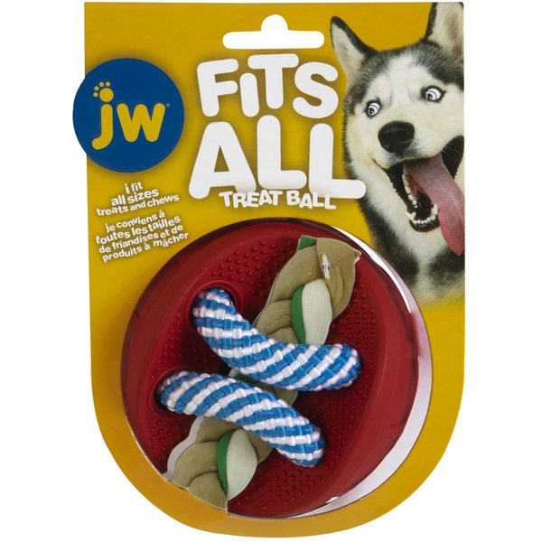 JW Pet FITS All Treat Ball Dog Toy, Red, 60638