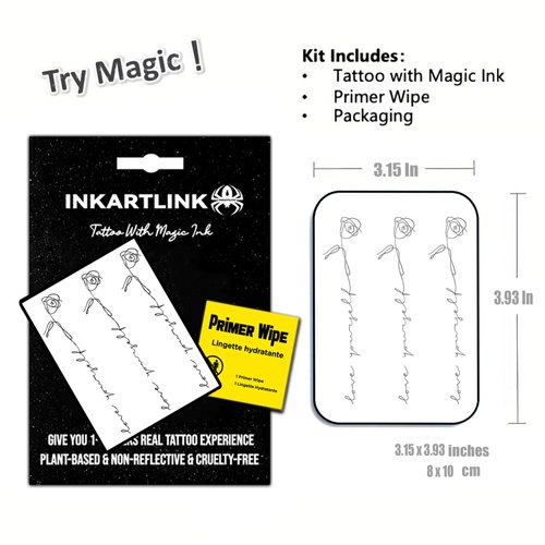 INKARTLINK Semi Permanent Tattoos, Tattoos for Women, Holiday Tattoos, Party Favors, Lasts 7-15 Days, Waterproof and Non-reflective, Unique Design(Simple pattern)