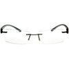 "American Woman DX" Slim, Semi-Rimless Bifocal Reading Glasses for Stylish Women (Black +2.50)