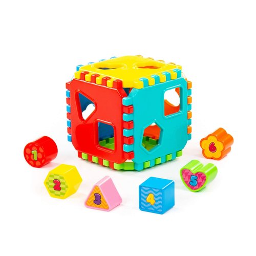 Polesie Shape Sorting Cube with 6 Number Blocks, Safe for Kids Shape Sorter, Best Shape Sorters for Toddlers 1-3, Favorite Learning Baby Toy for Every Boy & Girl 0+