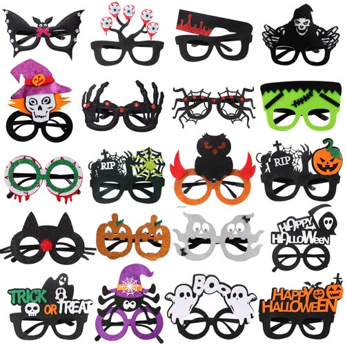 RANFLY 20Pcs Halloween Glasses, Novelty Toy Halloween Party Favor Funny Glitter Funny Party Decorations for Kids and Adults
