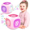 Musical Learning Toys for 1+ Year Old Girl, Bilingual Early Learning Educational Cube with Light & Sound, Baby Girl Toys 12-18 Month, Christmas Birthday Gifts for Toddler Girl 1-2 Year Old