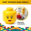 Room Copenhagen, LEGO Storage Heads Stackable Storage Container - Buildable Organizational Bins for Kid’s Toys and Accessories - 6.30 x 6.30 x 7.28in - Small, Girl, Holds 250 Bricks
