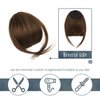 BARSDAR Real Human Hair Clip in Bangs - Thick Human Hair Bangs Clip in for Women - Brown Hair Bangs Extensions Clip in Real Human Hair Bangs Clip on Fringe Hairpieces Daily - Golden Chestnut Brown