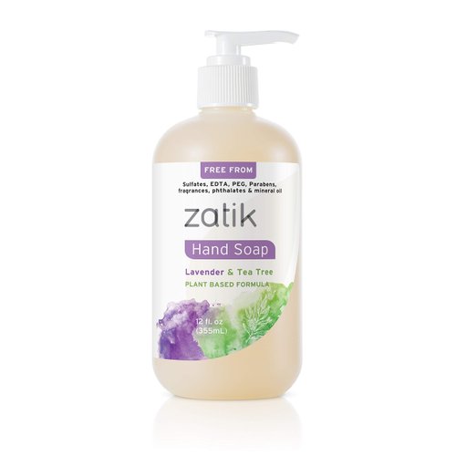 Zatik Naturals - Hand Soap Lavender Tea Tree, 12 fl oz (Pack of 1)