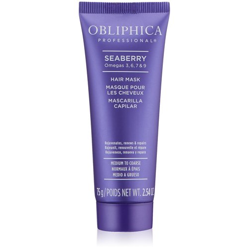 Obliphica Seaberry Hair Mask - Deep Conditioning Hydrating Treatment for Dry and Damaged Hair - Moisturizing Hair Repair and Growth Mask for Medium, Coarse, and Color-Treated Hair - 2.64 Fl Oz
