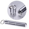 Hotop Portable Toothpick Holder Pocket Waterproof Aluminium Alloy Toothpick Box Metal Pill Case with Key Ring, 2.8 x 0.6 Inch