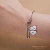 Heart Charm Bracelets Mother's Day Gifts Custom Engraved Name Bracelet for Mom Grandma Mothers Gifts for Her Daughter Graduation Bridesmaids Gifts for Women Personalized Friendship Gift - ABR-MH