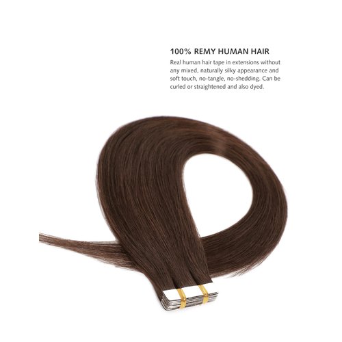 Yamel Tape In Hair Extensions Human Hair Medium Brown Hair Extensions 10 Inch 20pcs Tape In Human Hair Extensions