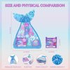 Townley Girl Mermaid Vibes Makeup Set with 8 Pieces, Including Lip Gloss, Nail Polish, Body Shimmer and More in Mermaid Bag, Ages 3+ for Parties, Sleepovers and Makeovers