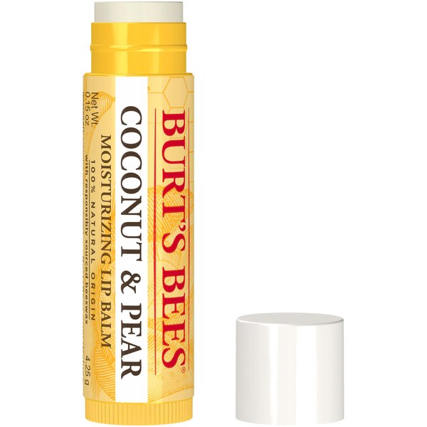 Burt's Bees Coconut and Pear Lip Balm, Lip Moisturizer With Responsibly Sourced Beeswax, Tint-Free, Natural Conditioning Lip Treatment, 1 Tube, 0.15 oz.
