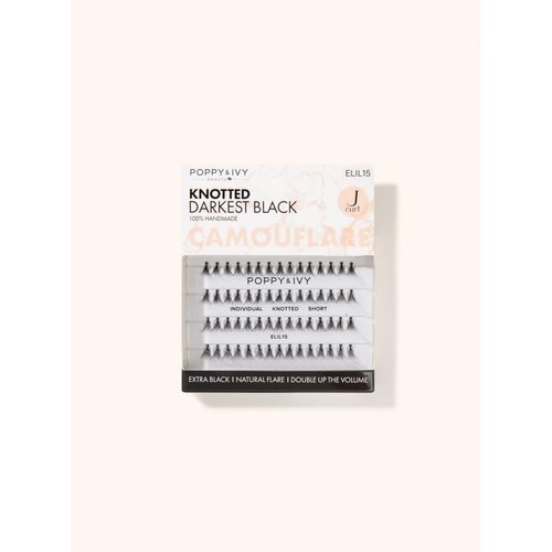 Absolute New York Poppy and Ivy Beauty Camouflare Knotted Darkest Black Natural Finish Individual Lashes, Short, 60 per Pieces, Women Make-up Cosmetic Accessories
