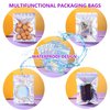 YHNTGB 100 Pack Empty Press on Nail Packaging Nail Cases for Press ons Press on Packaging Including 100 PCS Holographic Bags and 100 PCS White Card with Transparent Tape for Press on Nail Business