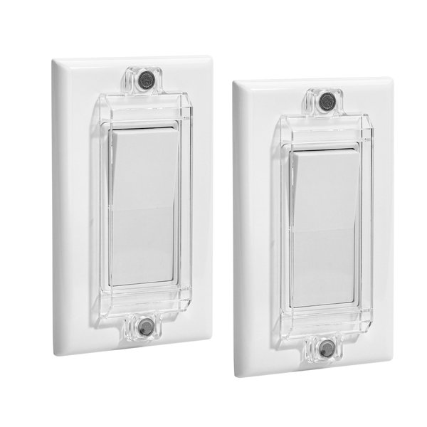 Bates- Magnetic Light Switch Guard, 2 Pack, Clear, Light Switch Cover Child Proof, Light Switch Lock, Light Switch Cover Guard, Child Proof Light Switch Cover, Wall Switch Guard