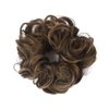 ASUITOFK Messy Bun Hair Piece Thick Updo Scrunchies Synthetic Hair Extensions Ponytail Hair Wig Hairpiece Dark Brown with Golden Brown Highlight