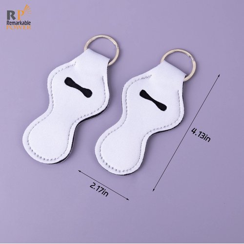 RP Remarkable Power, 10 Pack Sublimation Blanks Chapstick Holder Keychain for Lip Balm Holder White