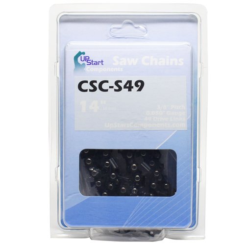 UpStart Components 14" Semi Chisel Saw Chain for McCulloch MS1420 Chainsaws - (14 inch, 3/8" Low Profile Pitch, 0.050" Gauge, 49 Drive Links, CSC-S49)