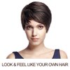 Style Icon 5" Cute Short Pixie Wigs with 100% Brazilian Hair (NATURAL DARK BROWN, Side Swept Bangs) - Pixie Cut Wigs for Women - Human Hair Wigs Wigs - Short Straight Wig