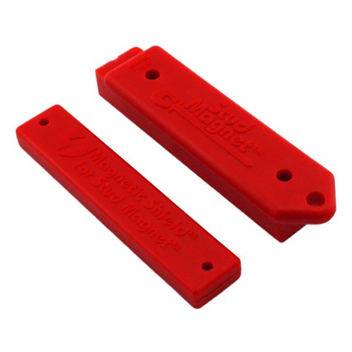 Master Magnetics 07612 Magnetic Stud Finder with Shield, Drywall Screw and Nail Locator, Red