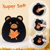 WEWILL 12-Inch Black Bear Plush Pillow - Cute Bear Holding Maple Leaf | Bear Plush Toy for Kids and Adults | Autumn Theme Decor | Black Bear Stuffed Animal Gift