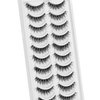 DSLONG 10 Pairs Cat Eye Lashes Clear Band Wispy Natural Look Fluffy False Eyelashes 3D Soft Volume Lashes Looks Like Eyelash Extensions Reusable Faux Mink Lashes (C02)