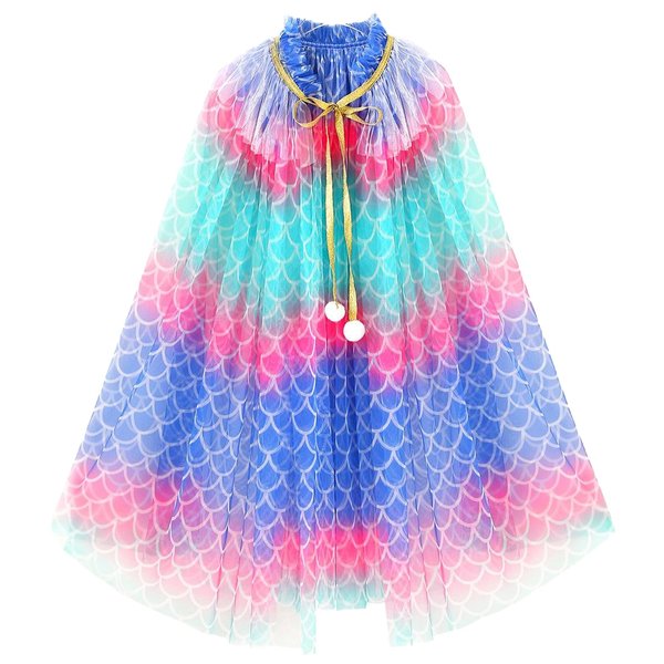 WOPLAY Princess Dress Up for Girls, Princess Cape Set, Princess Dress Up Cloak, Halloween Xmas Birthday Gift Kids 3-8 Years (RA74, 29.5 Inch)