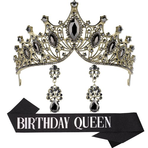princess tiara，birthday princess black crown for women，prom queen sash and tiara set， gothic tiaras，belle girl aurora crowns， princess crown adult woman，swan crown，homecoming corona for girls