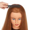 Traininghead Mannequin Head with Human Hair Manikin Training Practice Head Cosmetology Doll Heads for Hairdresses with Clamp Stand (Golden Brown)