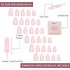 Glamnetic Press On Nails - Heavenly | Semi-Transparent Neutral Nude Trendy French Tip Short Almond Fake Nails, Reusable | 15 Sizes - 30 Nail Kit