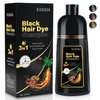Natural Black Hair Dye Shampoo Instant & Easy 3-in-1 Hair Color Solution for Men and Women - Herbal Formula, Ammonia-free, Lasts 30 Days - 16.90 oz