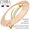 Camila Paris CP3258 French Hair Barrette Clip for Girls, Round Handmade Pink, Strong Hold Grip Hair Clips for Women, No Slip and Durable Styling Girls Hair Accessories, Made in France