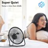 Zuvas Desk Fan Quiet Small USB Fan 360° Rotation Portable Table Fan 2 Speed Mini Personal Fan Air Cooling Electric Fan for Home Office Bedroom Travel Camping, 4 inch Black