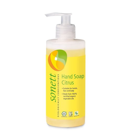 Sonett Organic Hand Soap Citrus, Lavender, Sensitive, Calendula, Rose and Foam Soap, 1 Count and 6 Count (Citrus, 1 Count)