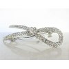 Generic Crystal bow knot hair barrette clip bridal clip barrette medium fine hair